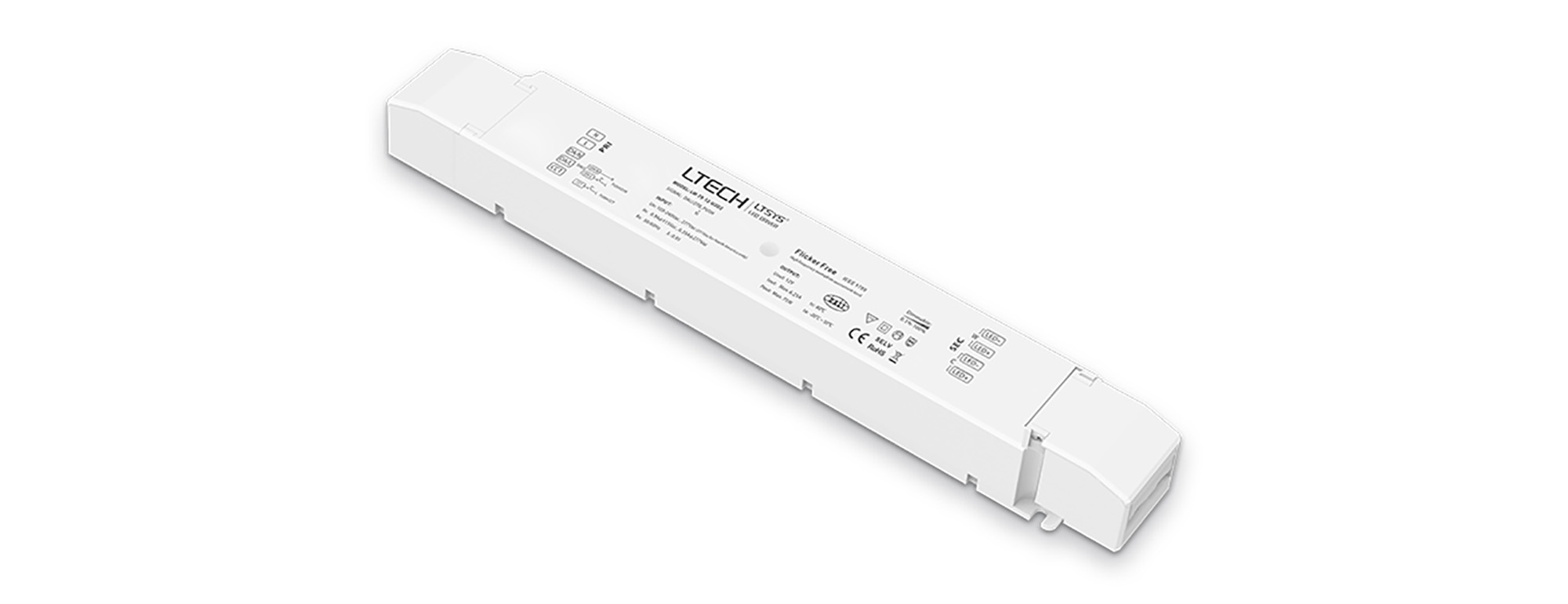 LM-75-12-U2D2  DALI DT8I/Push DIM/CT, 0-100% Dim, CV 75W, 12Vdc 6.25A, 2CH O/P, 200-240Vac, IP20, 5yrs Warranty.